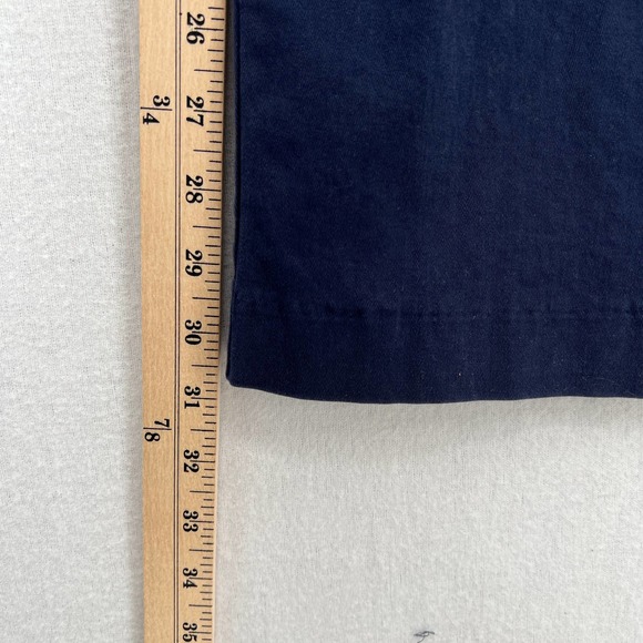 ANTHROPOLOGIE CHINO Jumpsuit Womens 2 Navy Blue Wrap Sleeveless Wide Leg Pockets - Picture 16 of 16